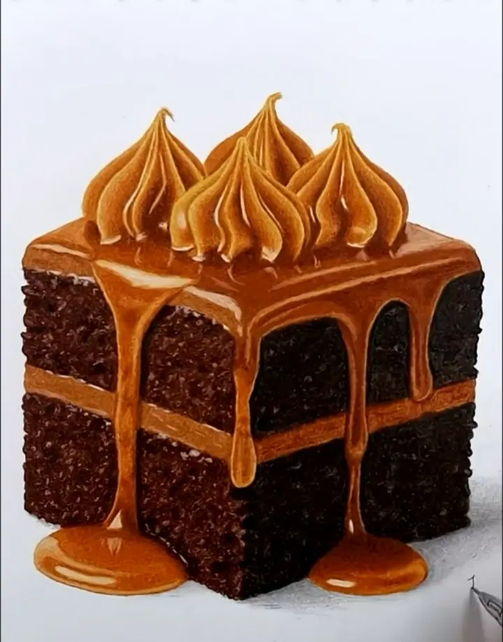 Draw Photorealistic Cake.