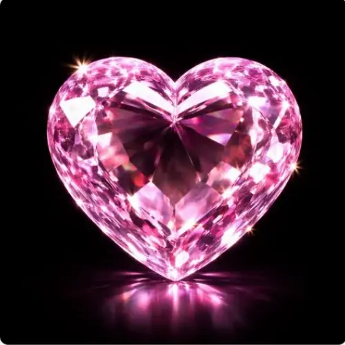 Colorize Photo Online Free Tool demo showing how to colorize a heart of glass with different colors on black background which is not affected by color.